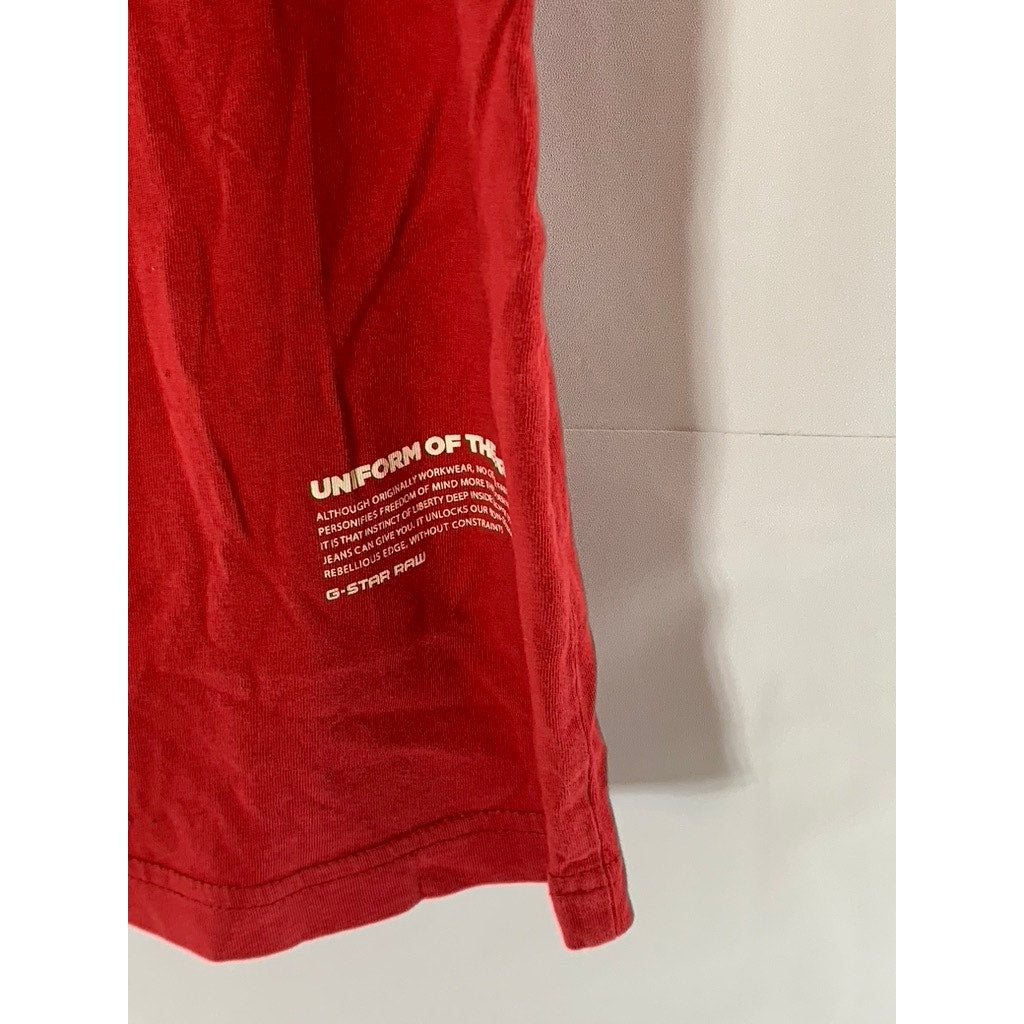 G-STAR RAW Men's Red Uniform Of The Free Graphic Short Sleeve T-Shirt SZ S