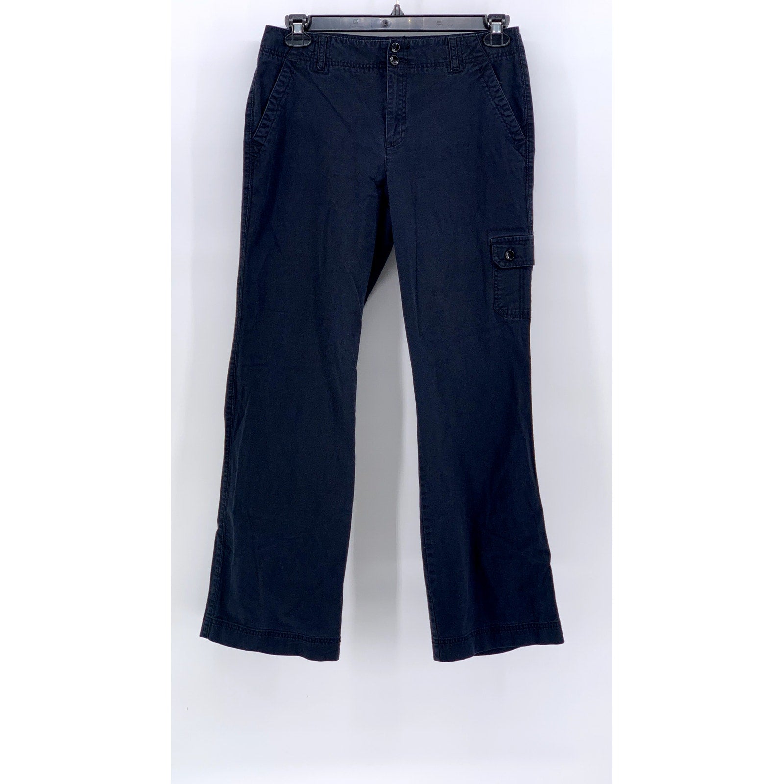 DOCKERS Women's Navy Solid Ideal Fit Wide-Leg Pants SZ 10