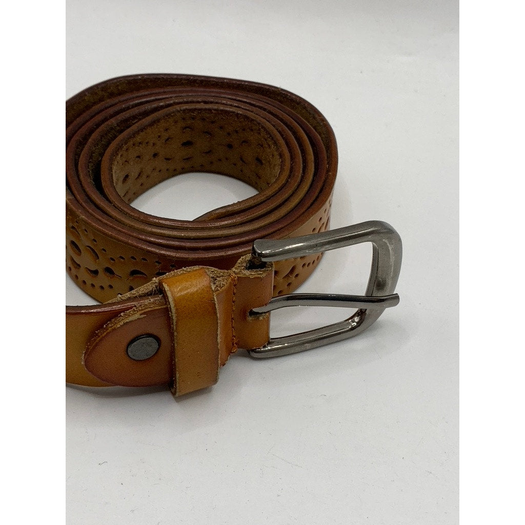 UNBRANDED Women's Tan Cutout Faux Leather Belt
