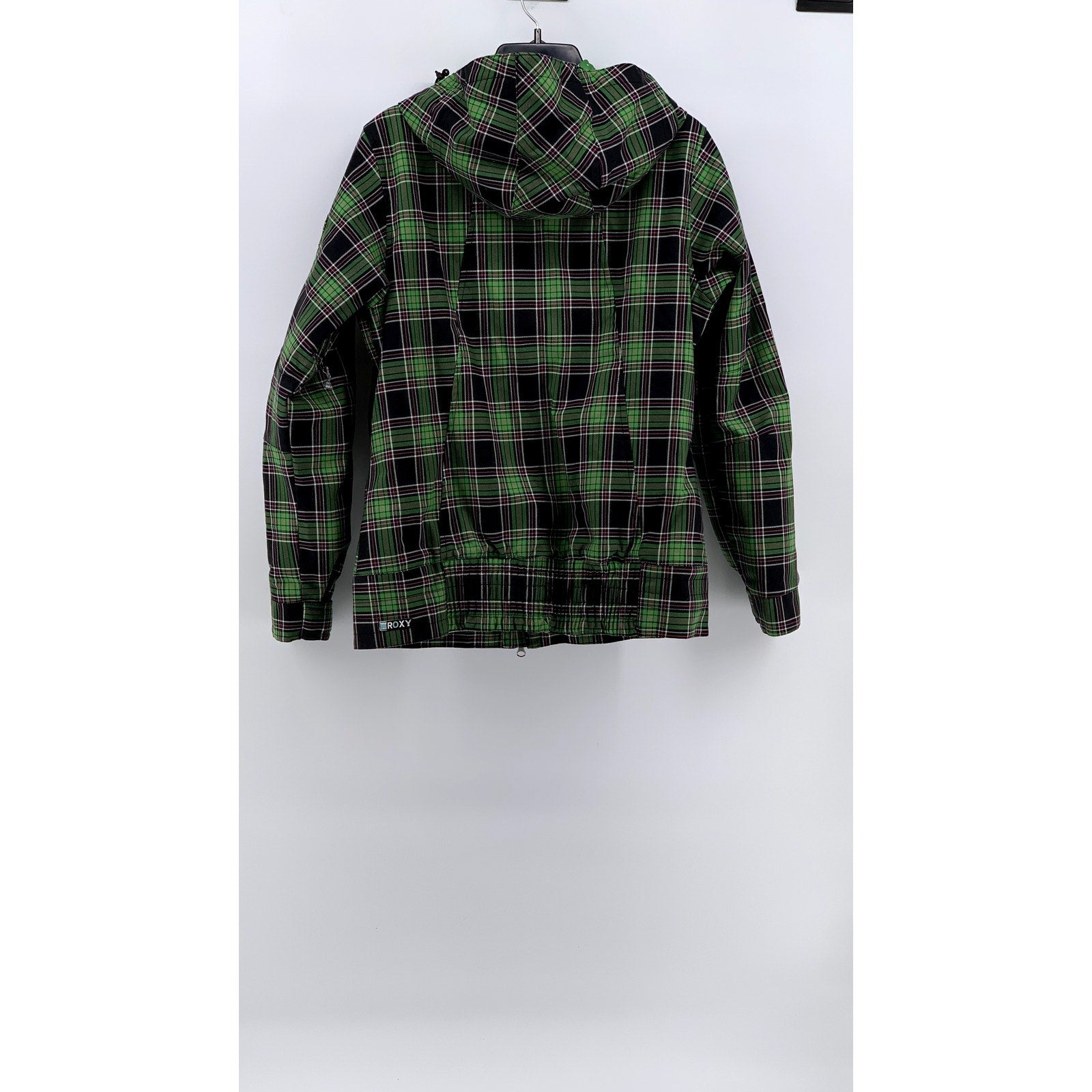 ROXY Women's Green Plaid Limited Edition Zip-Up Hooded Jacket SZ S