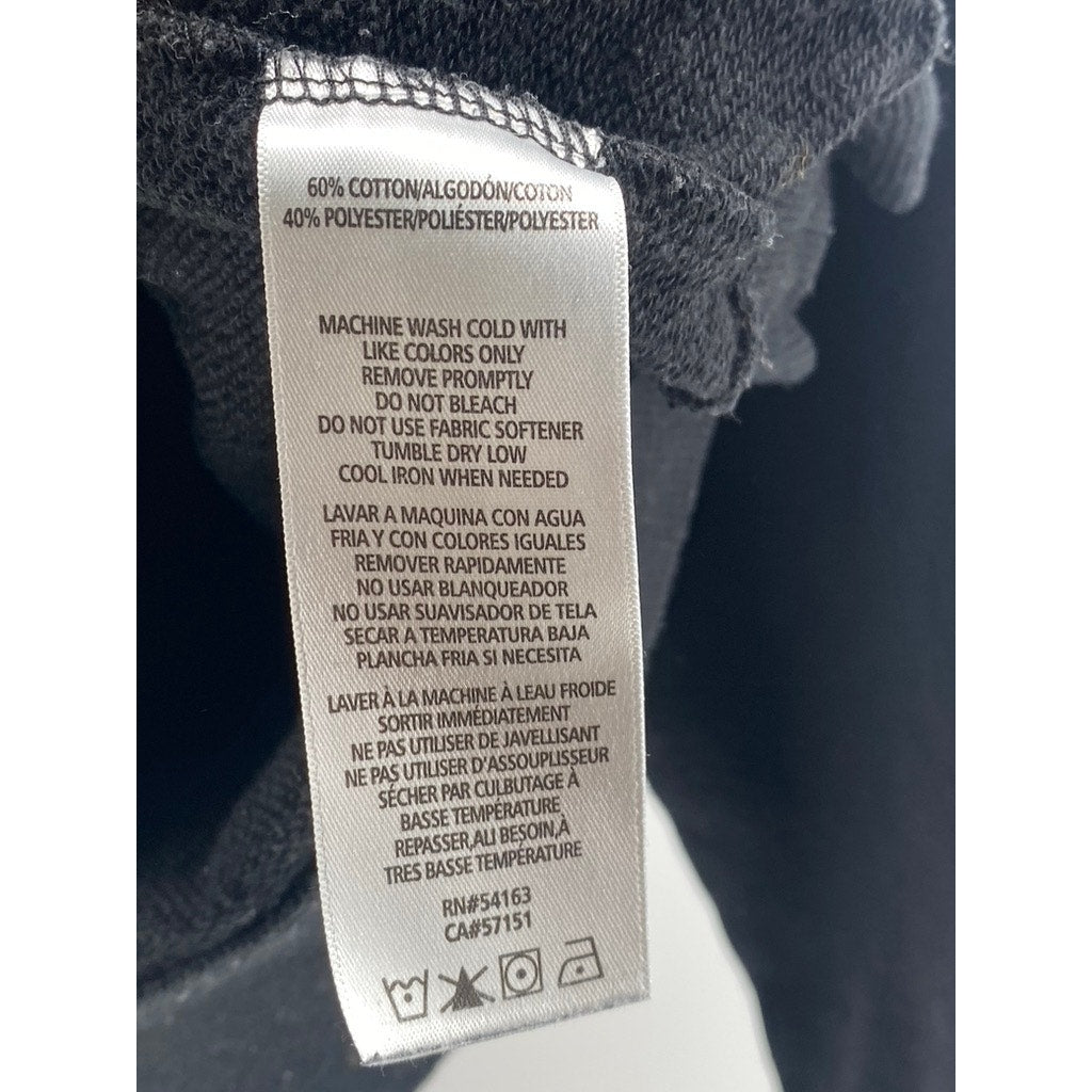 CALVIN KLEIN Women's Black Logo Pullover Hooded Cropped Sweater SZ XS