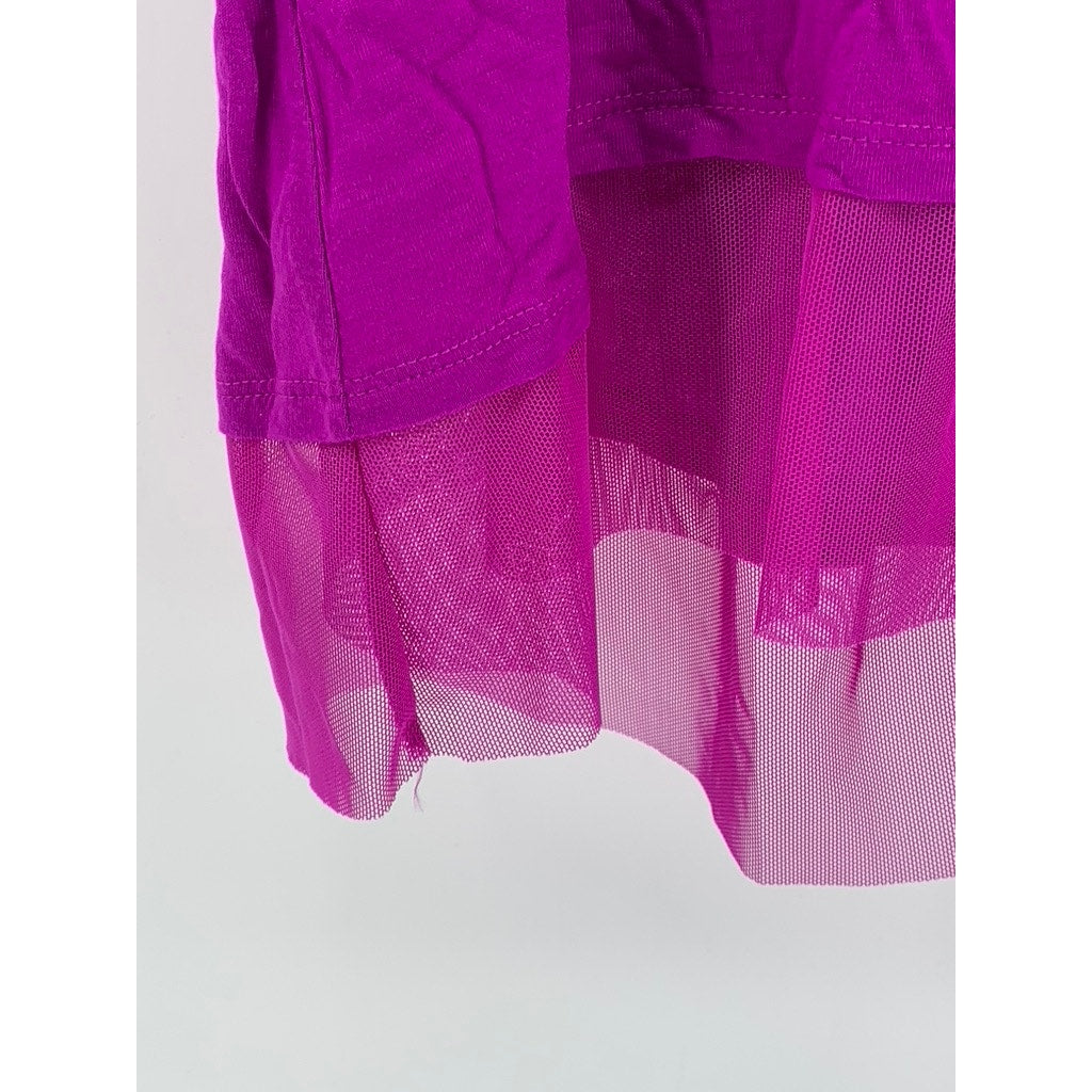 JENNIFER LOPEZ Women's Plus Hot Magenta Embellished Mesh Tank Top SZ 2X