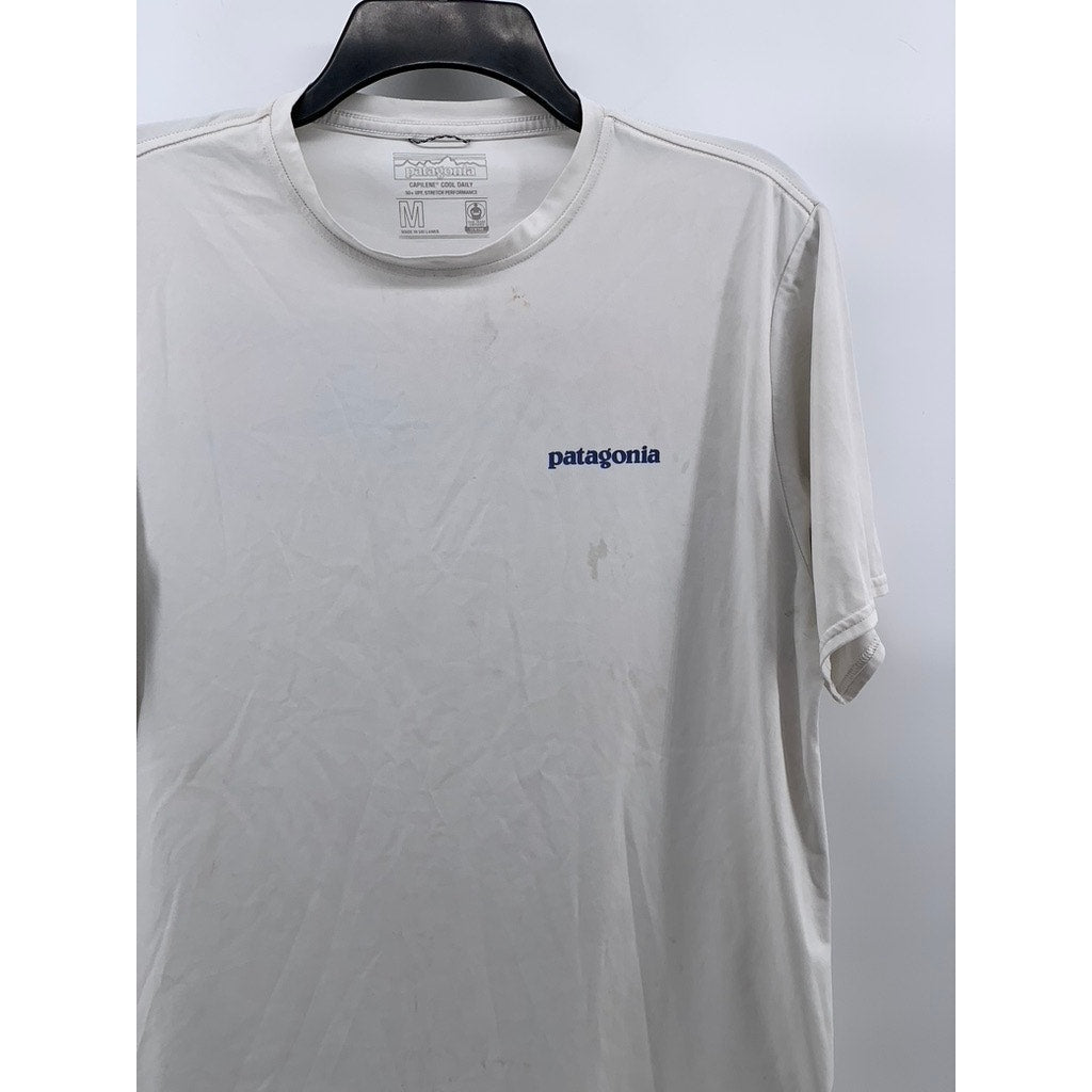 PATAGONIA Men's White Crewneck Short Sleeve Capilene Cool Daily T-Shirt SZ M