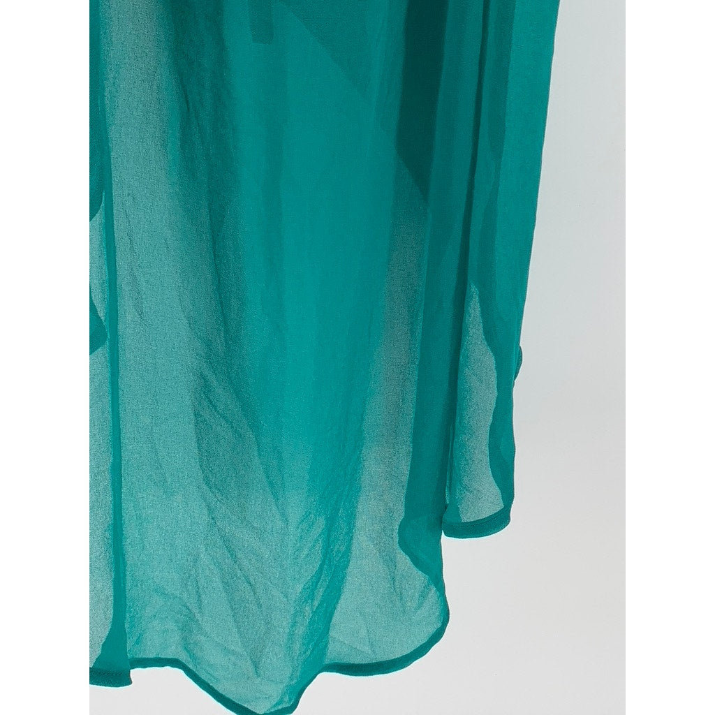 LOVE 21 Green Scoop-Neck Sleeveless Belted HI-Low Dress SZ XS