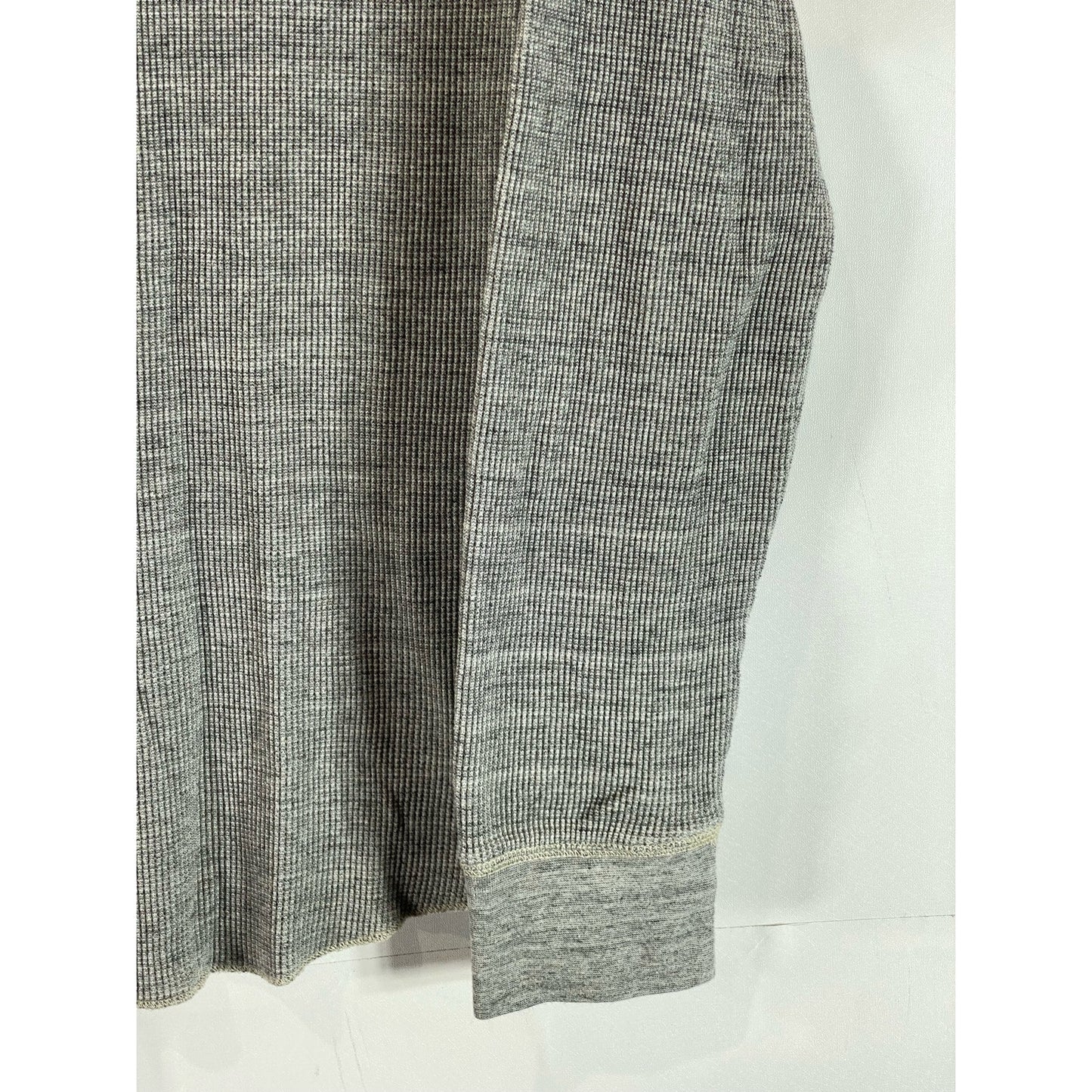 AMERICAN EAGLE OUTFITTERS Men's Gray Classic-Fit Thermal Henley Shirt SZ L