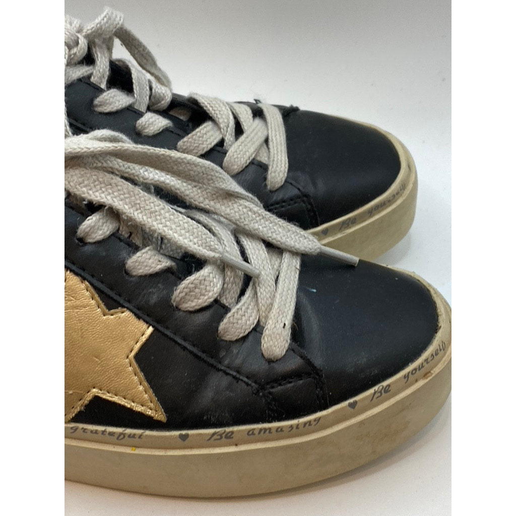 SHU SHOPS Women's Black Star Print Poppea Platform Lace-Up Casual Sneakers SZ6.5