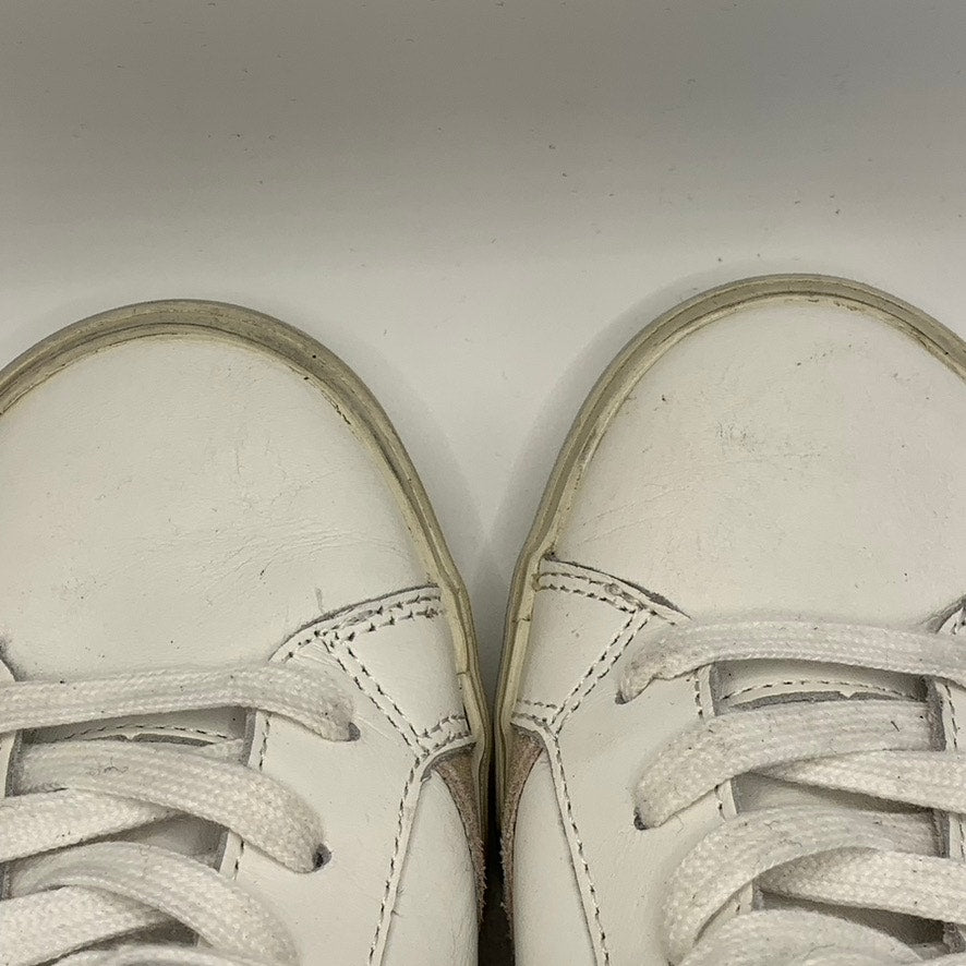 MARC FISHER LTD Women's White/Tan Mello Faux Sherpa Trim Lace-Up Sneakers SZ 8