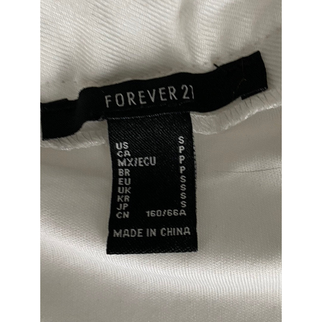 FOREVER 21 Women's White Pleated A-Line Mini Tennis Skirt SZ S