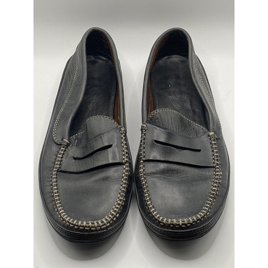 TOD'S Men's Black Vibram Leather Slip-On Loafers SZ 9.5