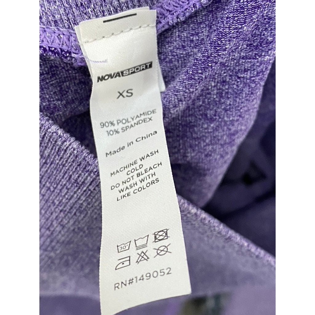 FASHION NOVA SPORT Women's Heathered Purple Scrunched High-Waist Leggings SZ XS