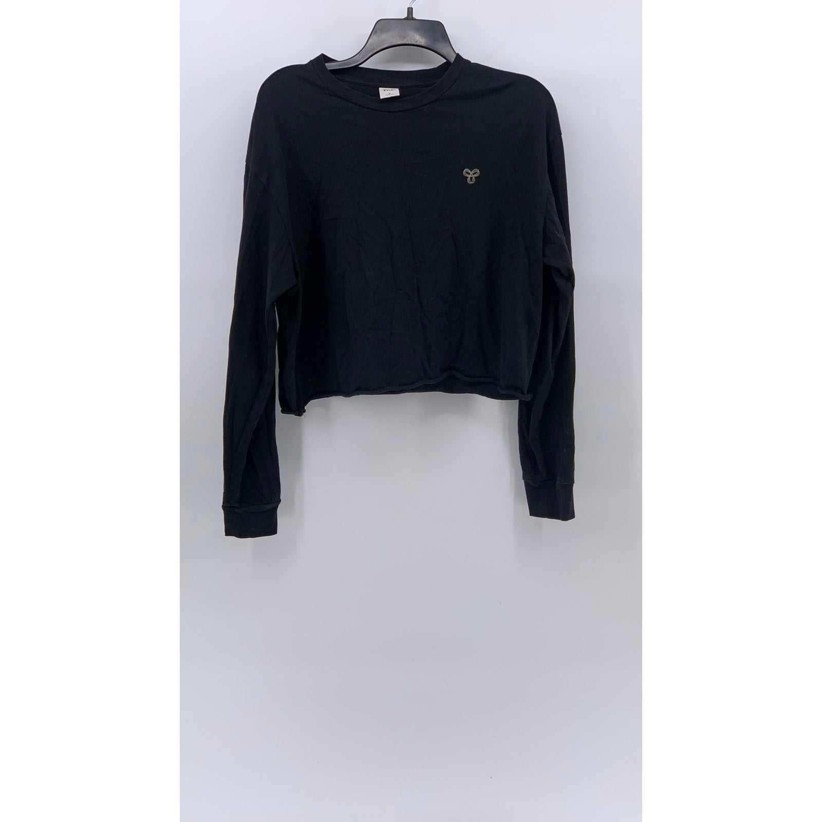 TNA Women's Black Crewneck Embroidered Logo Casual Pullover Sweatshirt SZ M