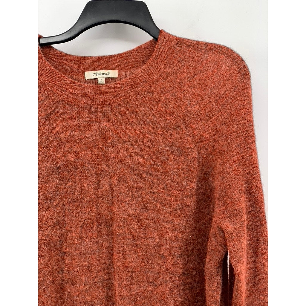 MADEWELL Women's Heather Brick Elliston Crewneck Crop Pullover Sweater SZ S