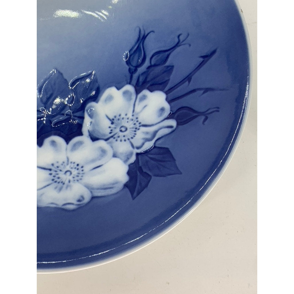 ROYAL COPENHAGEN Blue-White Ombre Wild Rose 1970's Plate