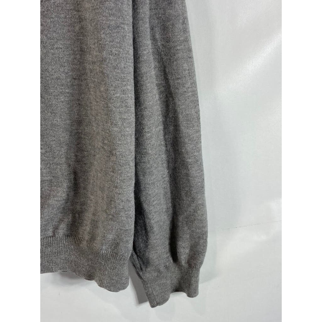 BROOK BROTHERS Men's Gray Crewneck Merino Wool-Blend Pullover Sweater SZ XL