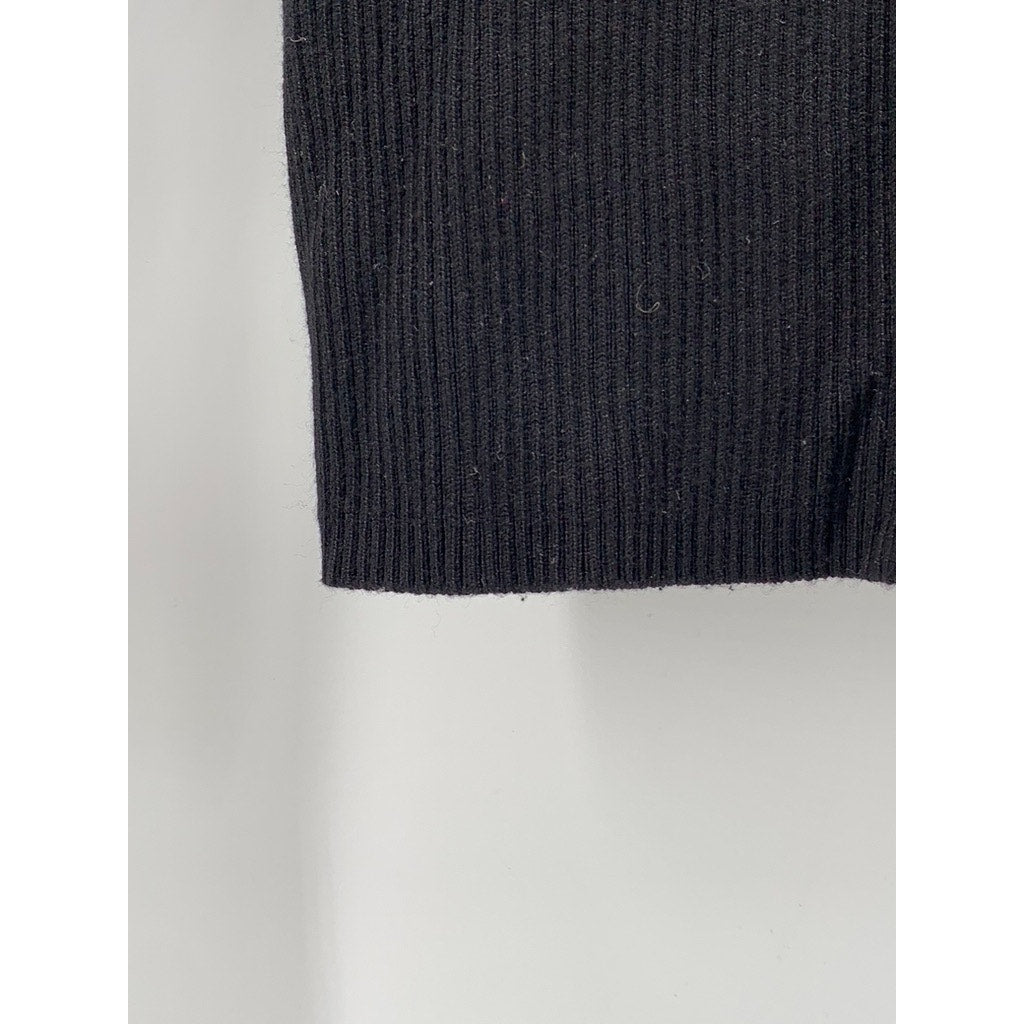 ZARA Women's Ribbed Button-Up Cutout Top SZ S