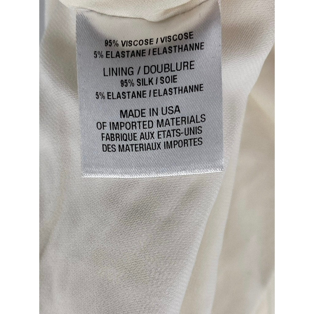 CUSHNIE ET OCHS Women’s Cream Wrapover Spaghetti Strap Embellished Tank Top SZ 8