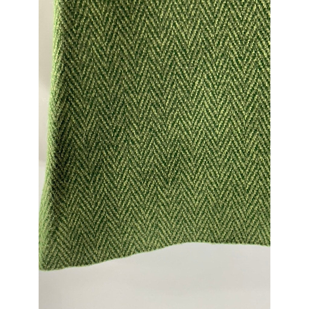 BONNE PETITE Women's Vintage Green Herringbone Knit Button-Front Mini Skirt SZ S