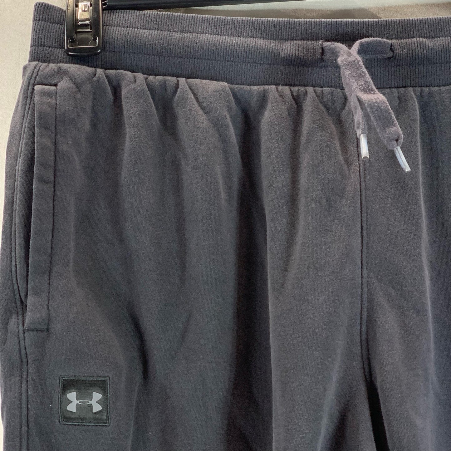 UNDER ARMOUR Men's Black Solid UA Rival Fleece Drawstring Jogger Pants SZ XL