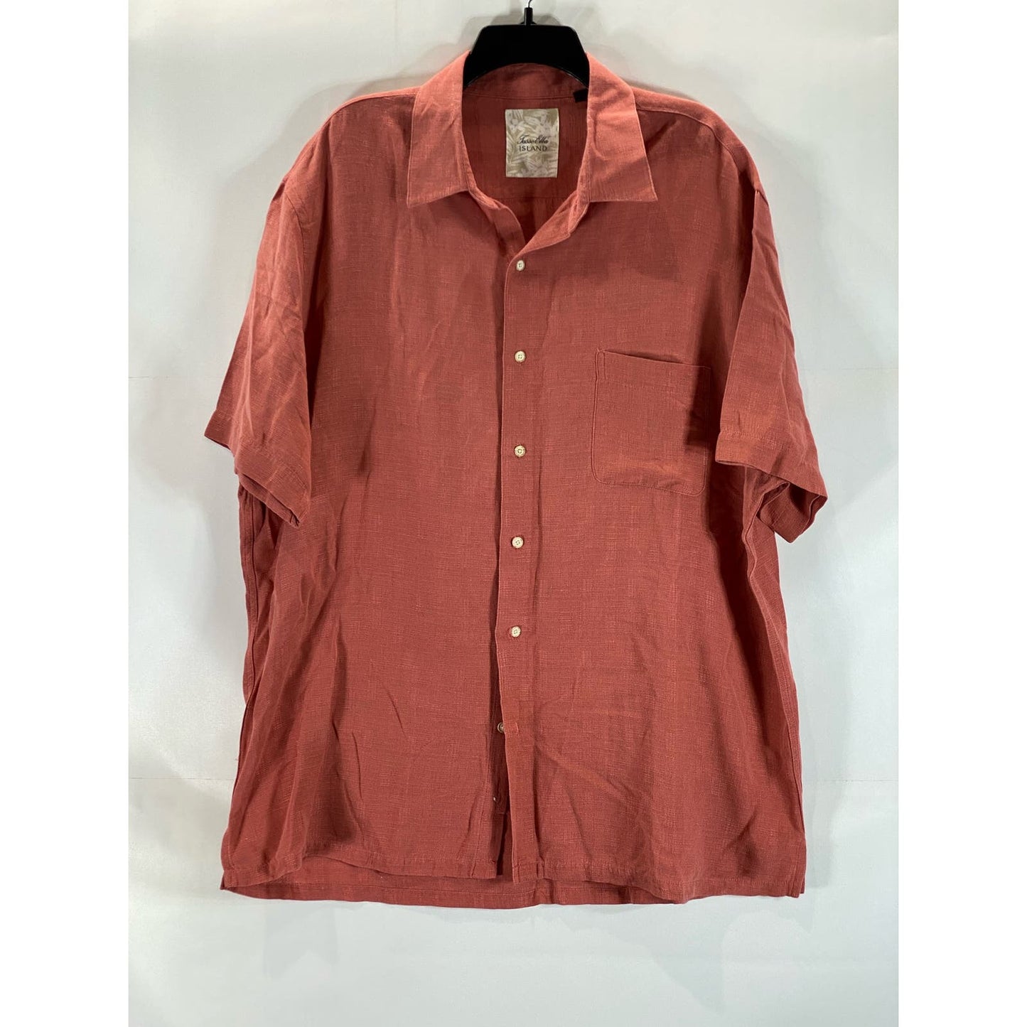 TASSO ELBA Island Men's Orange Button-Up Short Sleeve Shirt SZ 2XL