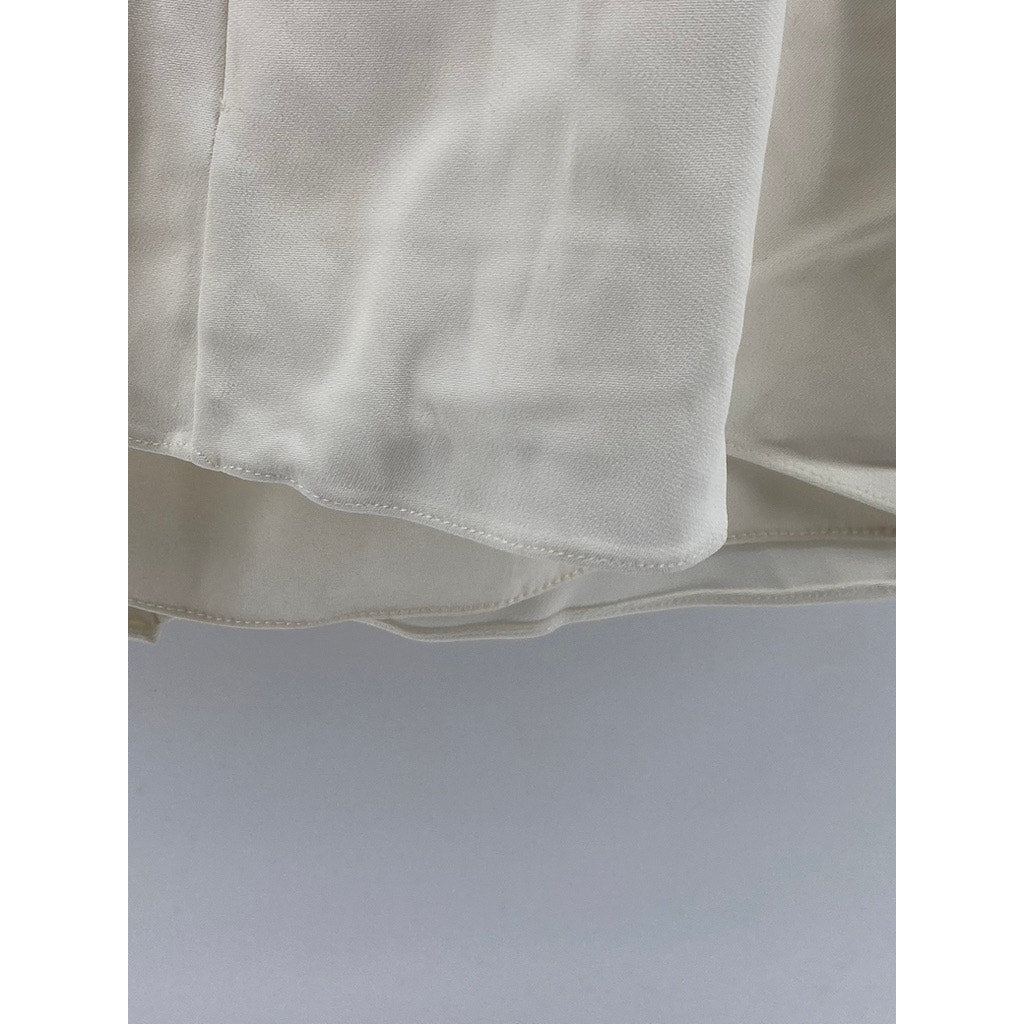 CUSHNIE ET OCHS Women’s Cream Wrapover Spaghetti Strap Embellished Tank Top SZ 8