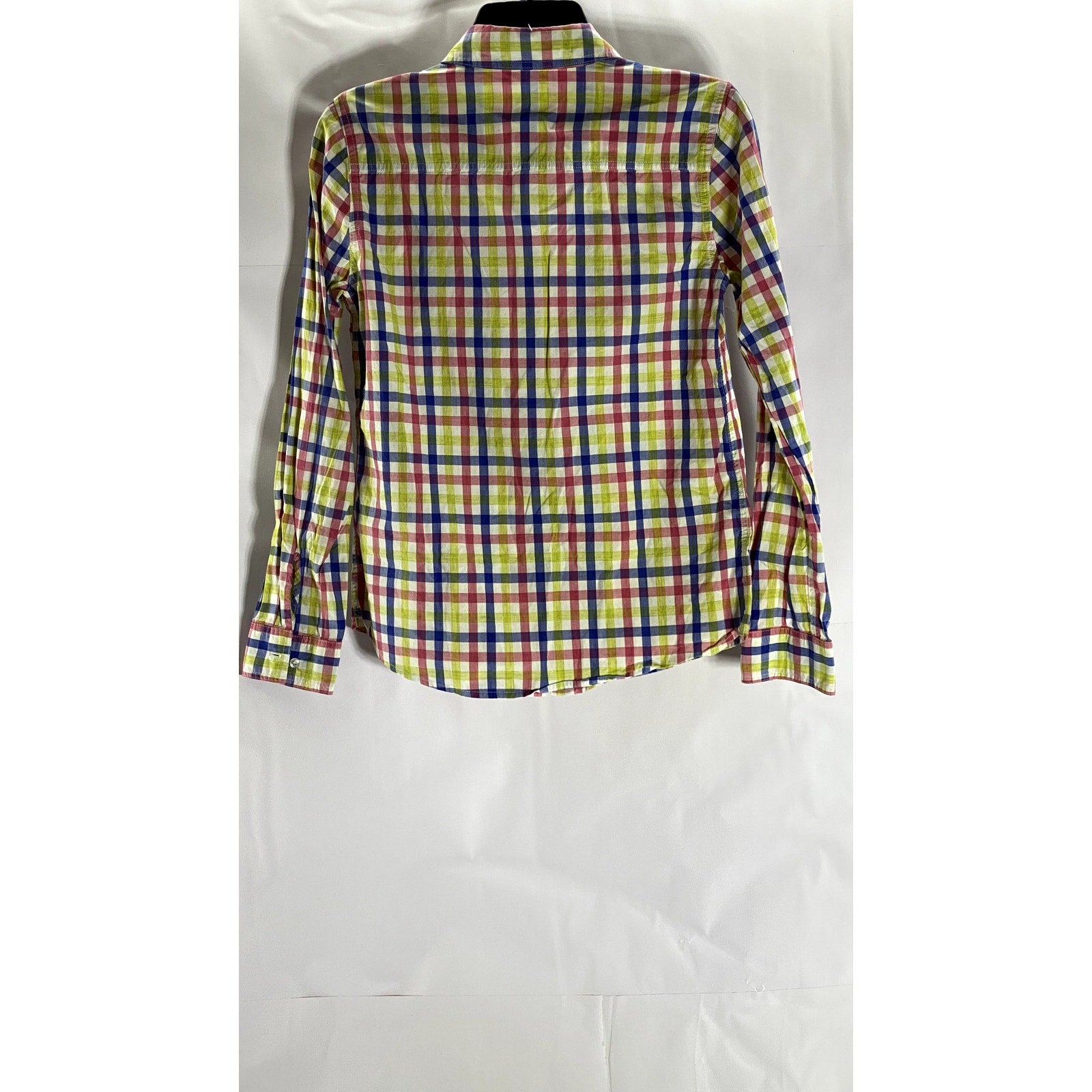 J.MCLAUGHLIN Women's Multicolor Plaid Button-Up Long Sleeve Top SZ 2