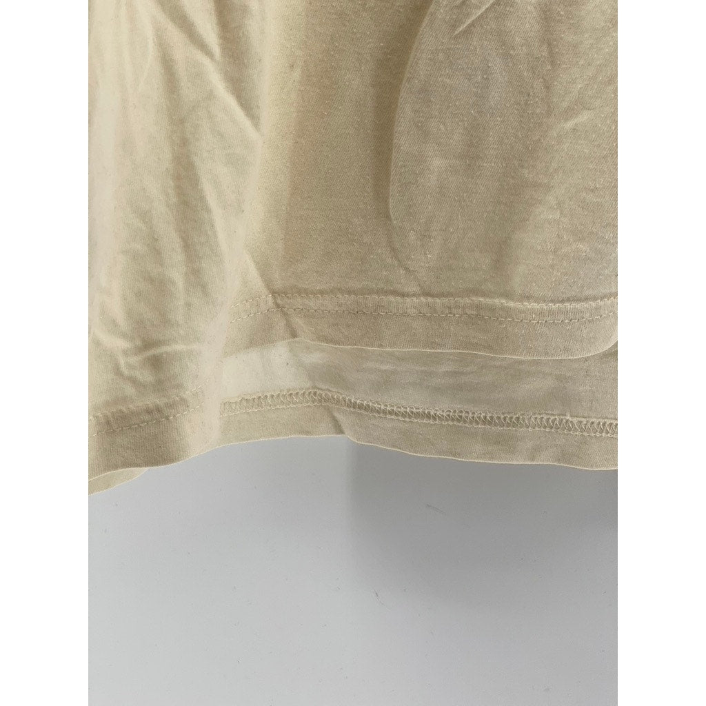 WRIGHT & DITSON Men's Cream Vintage LA Dodgers Graphic Crewneck T-Shirt SZ M