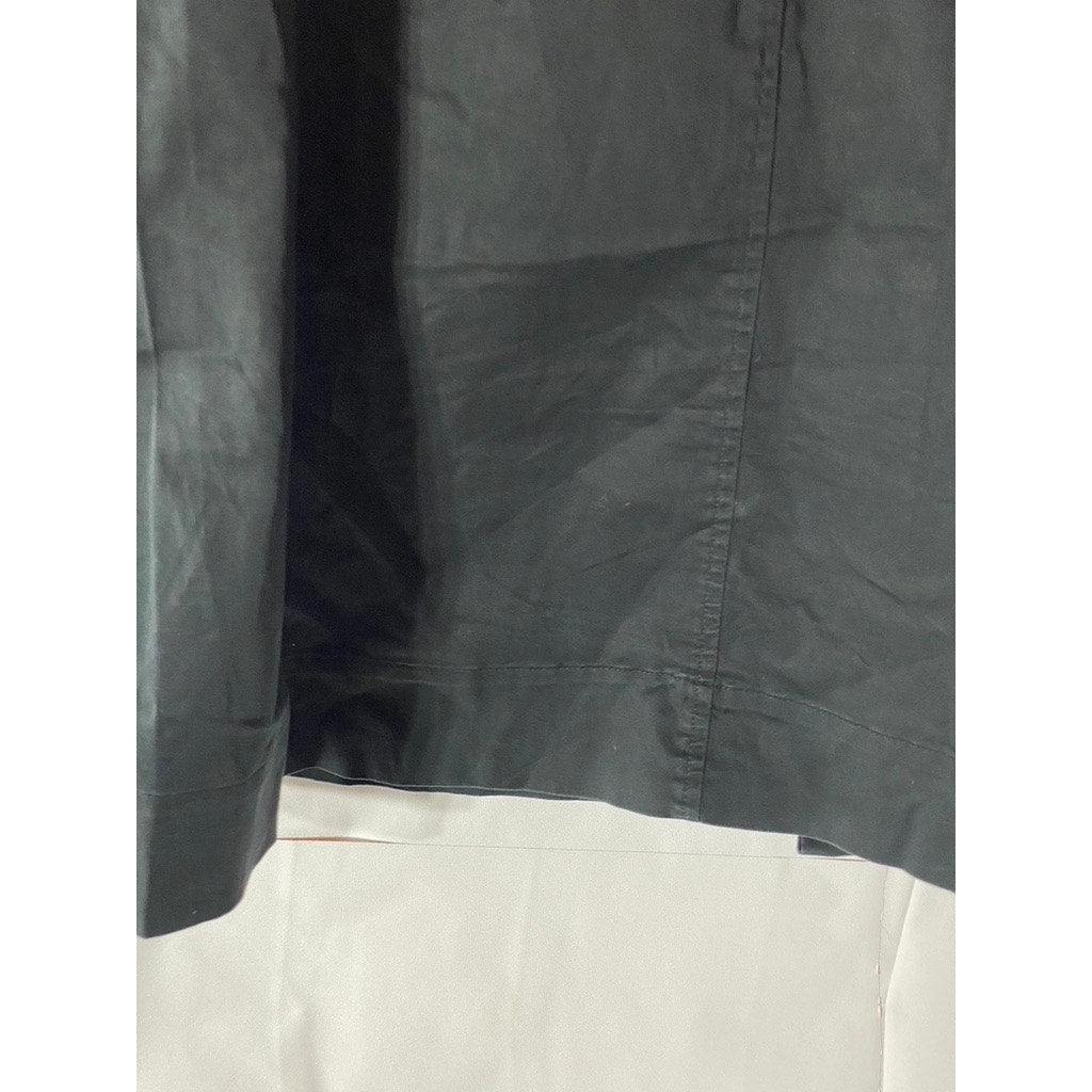 CALVIN KLEIN Women's Black Button-Up Short Sleeve Knee-Length Dress SZ 14