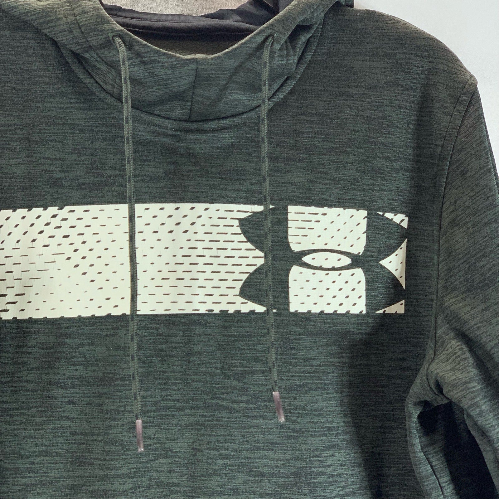 UNDER ARMOUR Men's Dark Green ColdGear Loose-Fit Pullover Hoodie SZ M