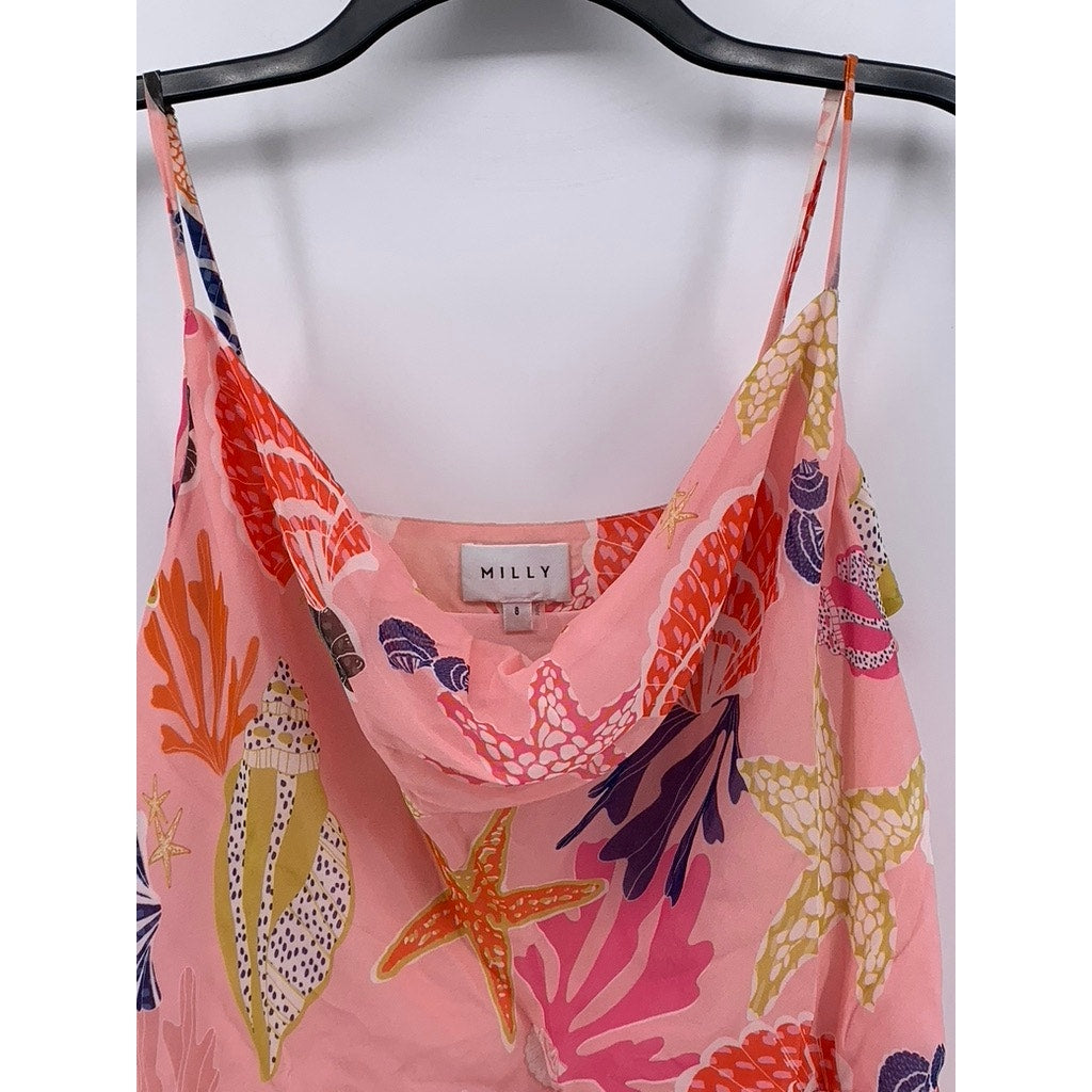 MILLY Women's Pink Eva Seashell Print Mini Dress SZ 8