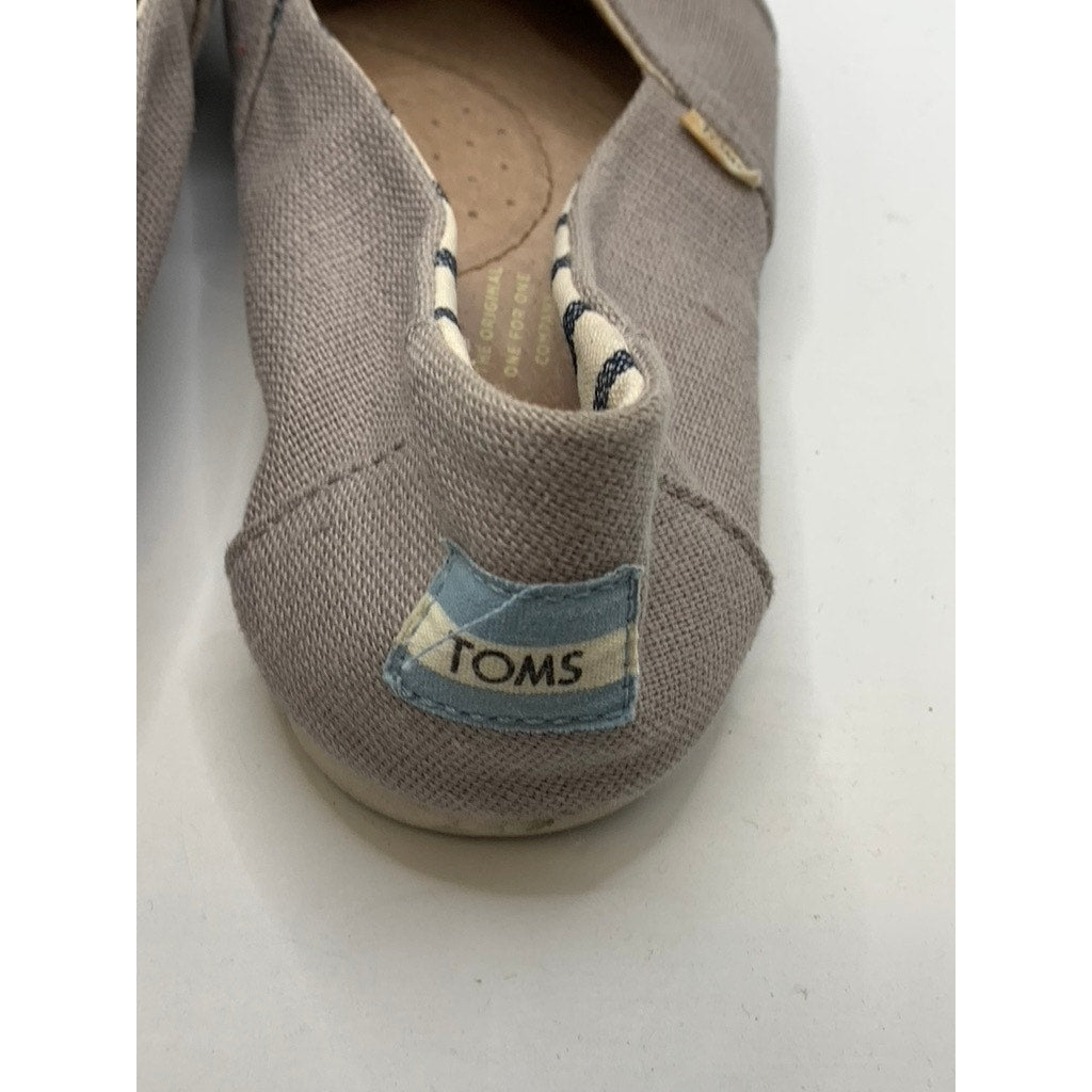 TOMS Women's Gray Classic Slip-On Flats SZ 7