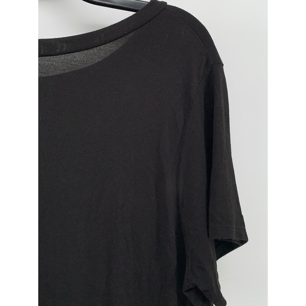 TREND NOTES Women's Black Crewneck Short Sleeve Bodysuit SZ L