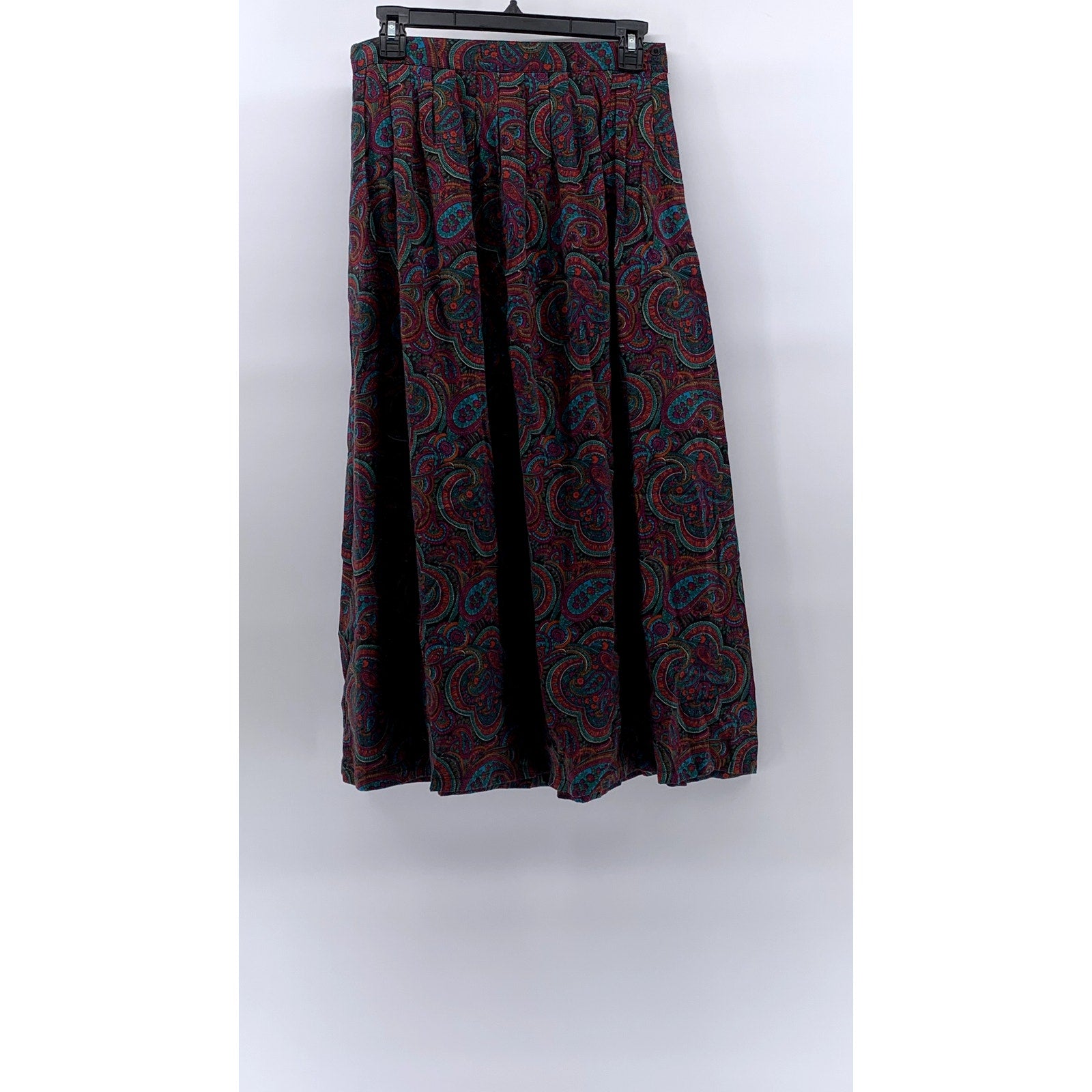 WHITNEY BROOKS Women’s Multicolor Paisley Print  Pleated A-Line Skirt SZ 12