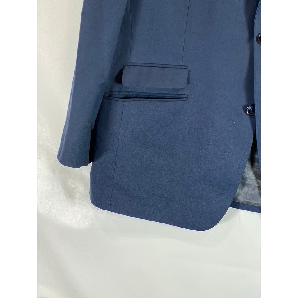 PERRY ELLIS PORTFOLIO Men's Blue Slim-Fit Two-Button Suit Jacket SZ 46R