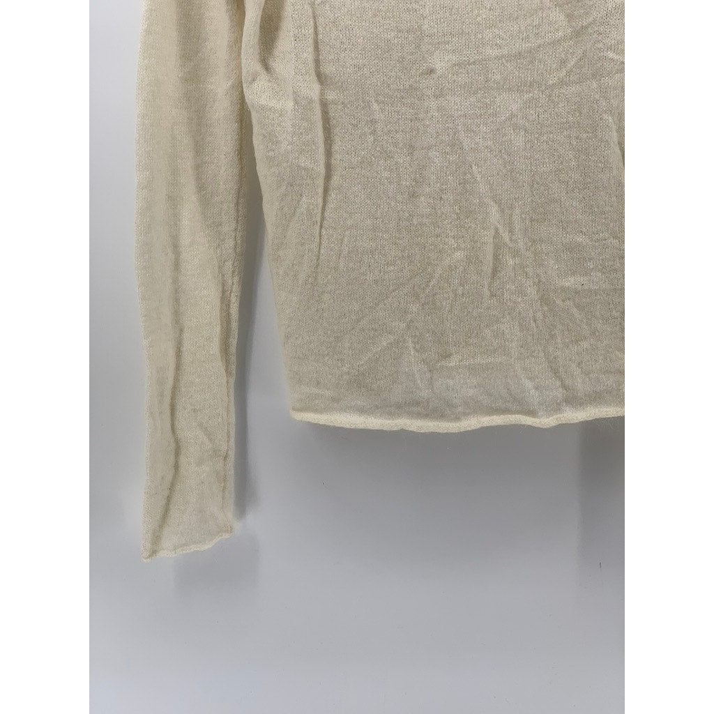 BRANDY MELVILLE Women's Off-White V-Neck Long Sleeve Knit Sweater SZ OS