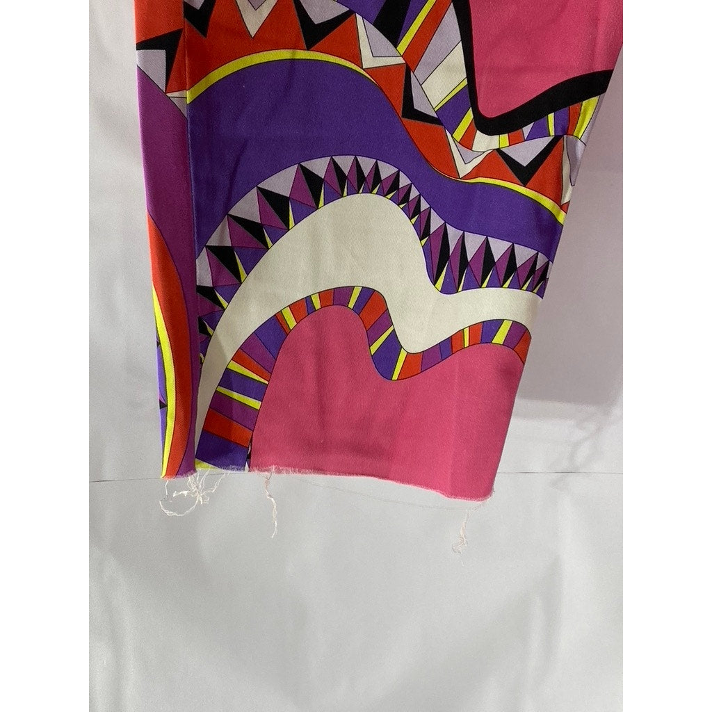 EMILIO PUCCI Women's Pink-Multicolor Printed Bermuda Shorts SZ 14