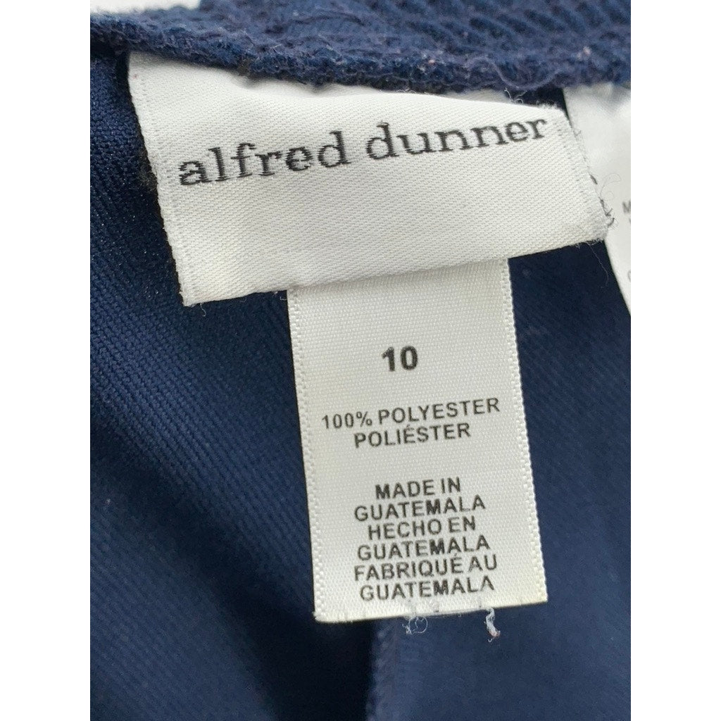 ALFRED DUNNER Women's Navy Solid Straight Classic Pants SZ 10