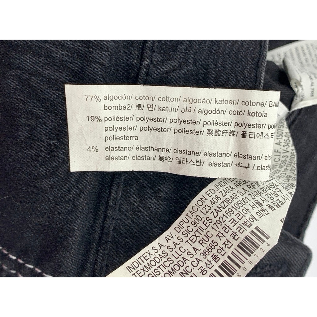 ZARA Women's Black Split Hem Skinny Jeans SZ 0