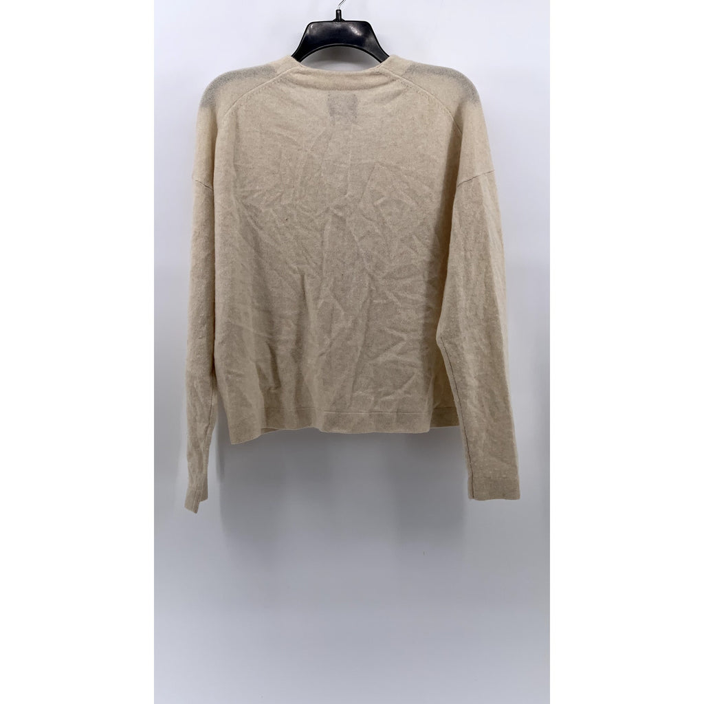 OAK + FORT Black Label Women's Beige Cashmere Button-Up Cardigan SZ XS