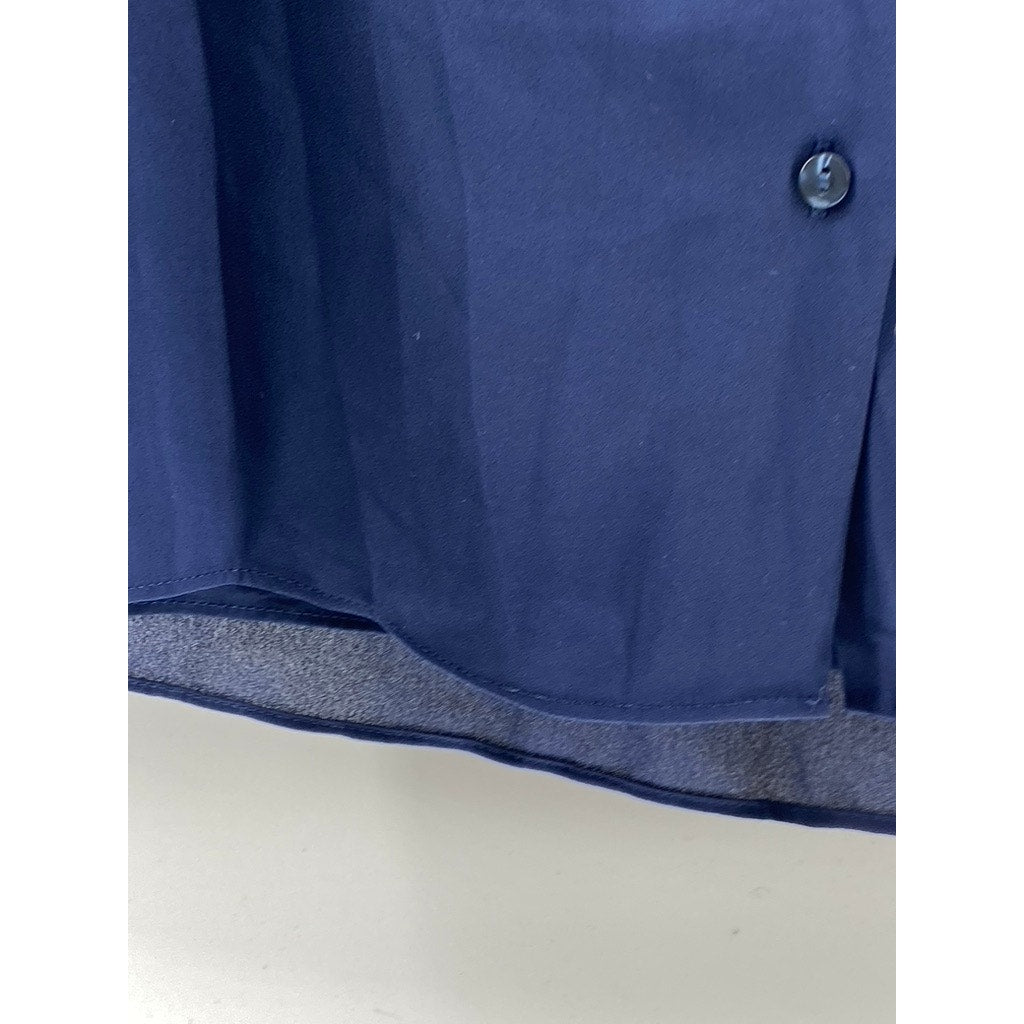 BANANA REPUBLIC Women's Maritime Blue Crewneck Sleeveless Button-Back Top SZ XS