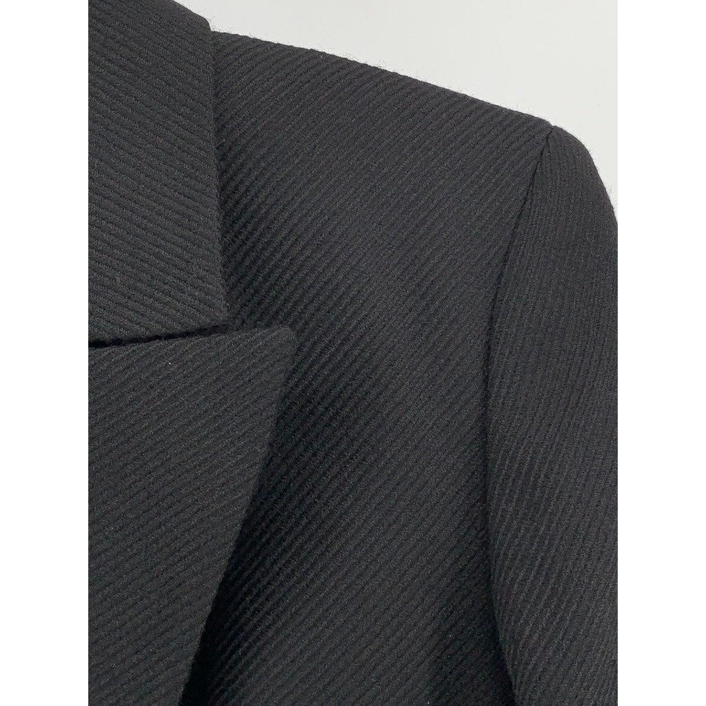 EXPRESS Women's Black Wool Two Button Textured Blazer SZ 3/4