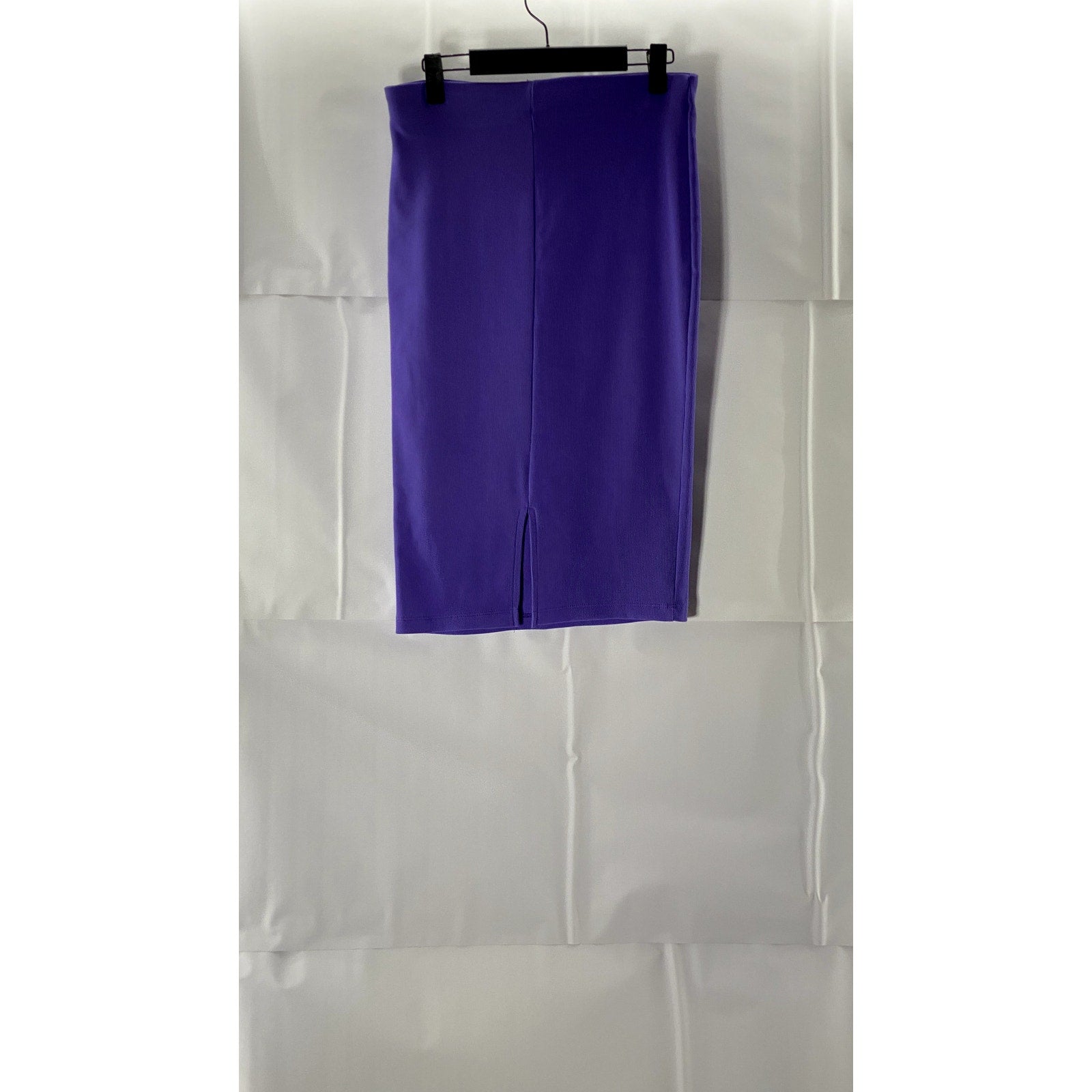 BUSSEM Women's Purple Ribbed Knit Pull-On Straight-Pencil Skirt SZ 38(USM)