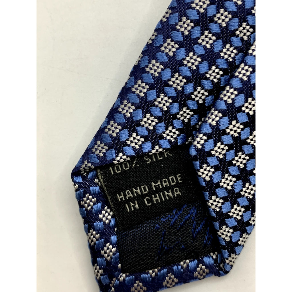 JOS. A. BANK Men's Blue Embroidered Geo Print Tie