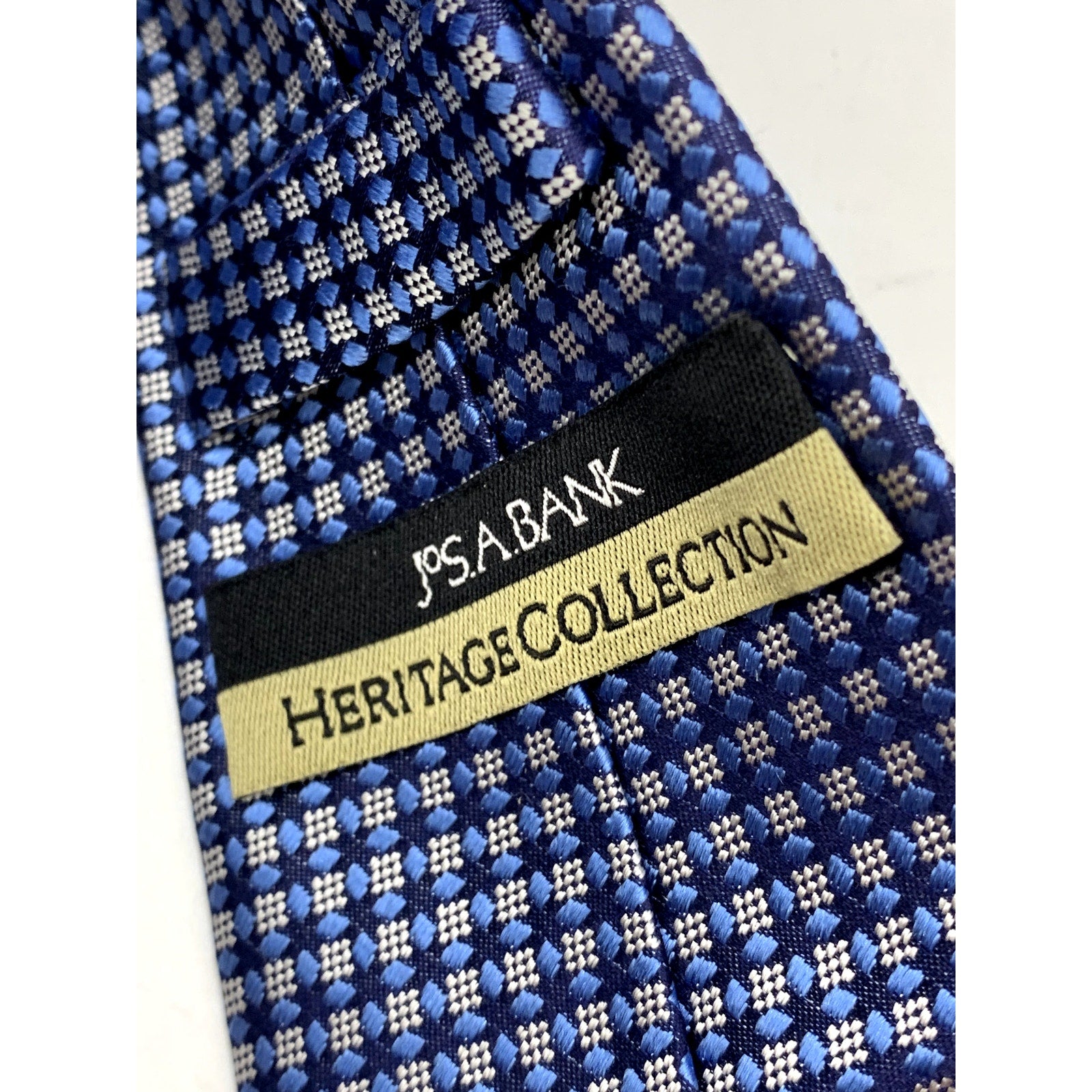 JOS. A. BANK Men's Blue Embroidered Geo Print Tie