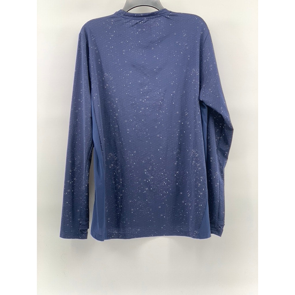 CASTORE Men’s Navy Blue Printed Proteous Long Sleeve Crewneck T-Shirt SZ L