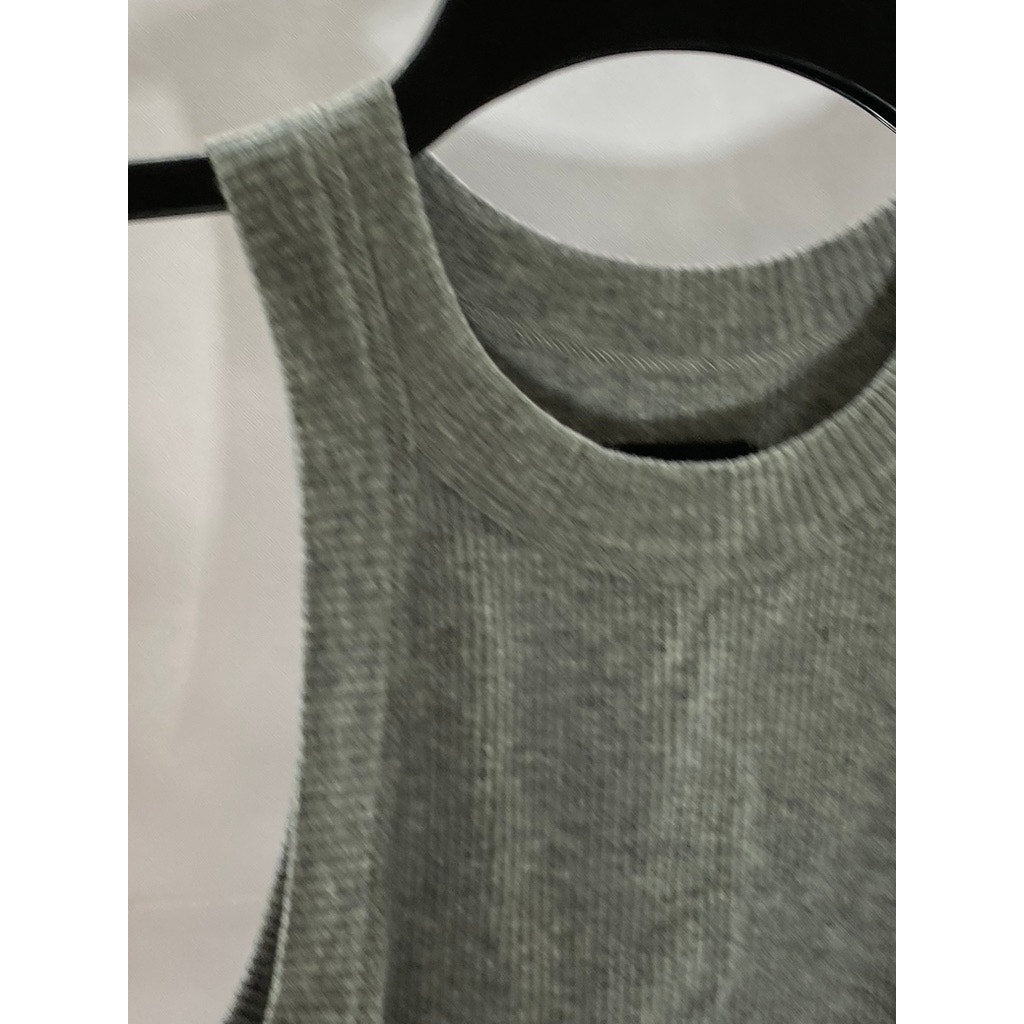 WSLY Women's Dark Gray Ribbed Crewneck Sleeveless Tank Top SZ XS