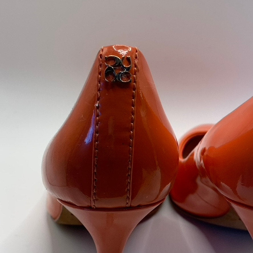 COACH Women's Orange Nala Patent Leather Round-Toe Slip-On Pumps SZ 7.5