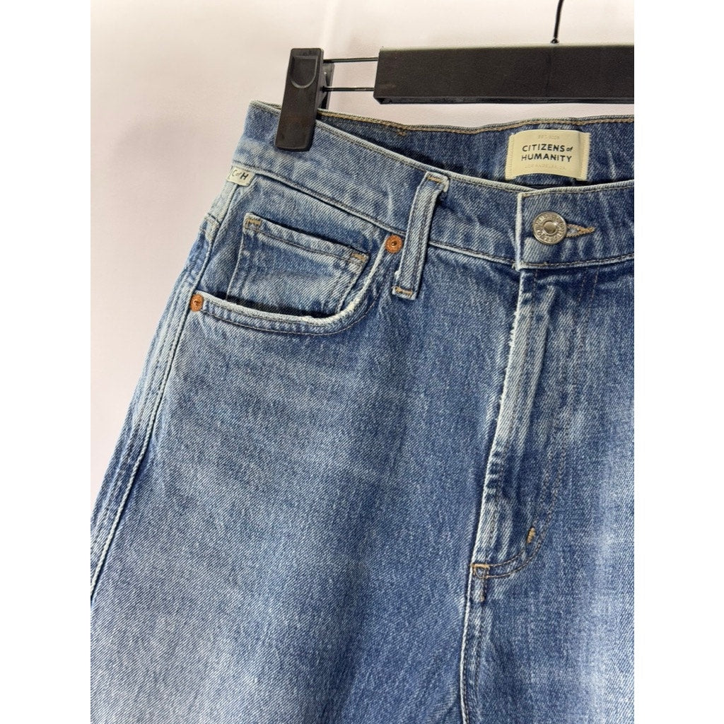 CITIZENS OF HUMANITY Women's Blue Denim Daphne Straight-Leg Jeans SZ 27