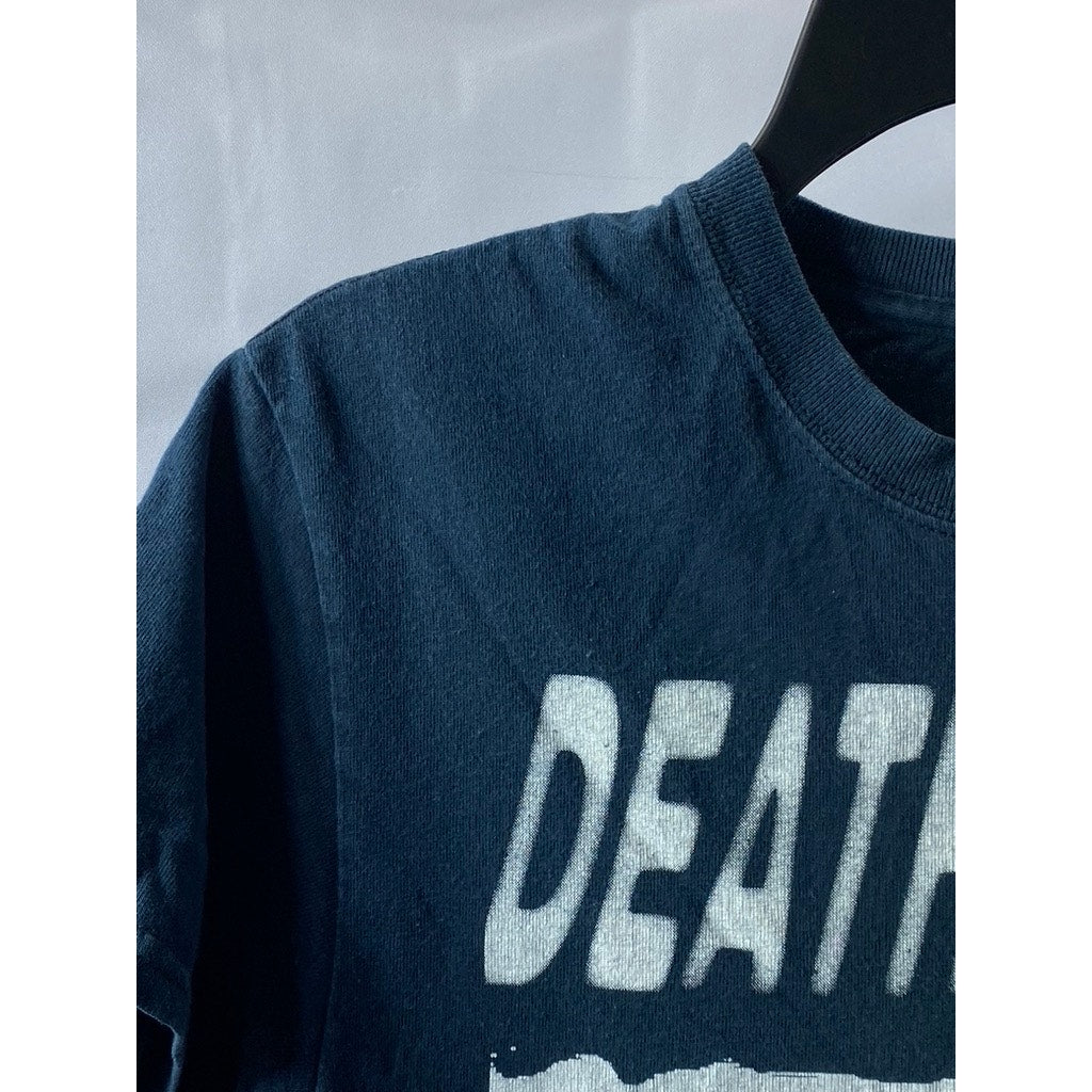 GILDAN Men's Navy Blue Crewneck Graphic Heavy Cotton Short Sleeve T-Shirt SZ S