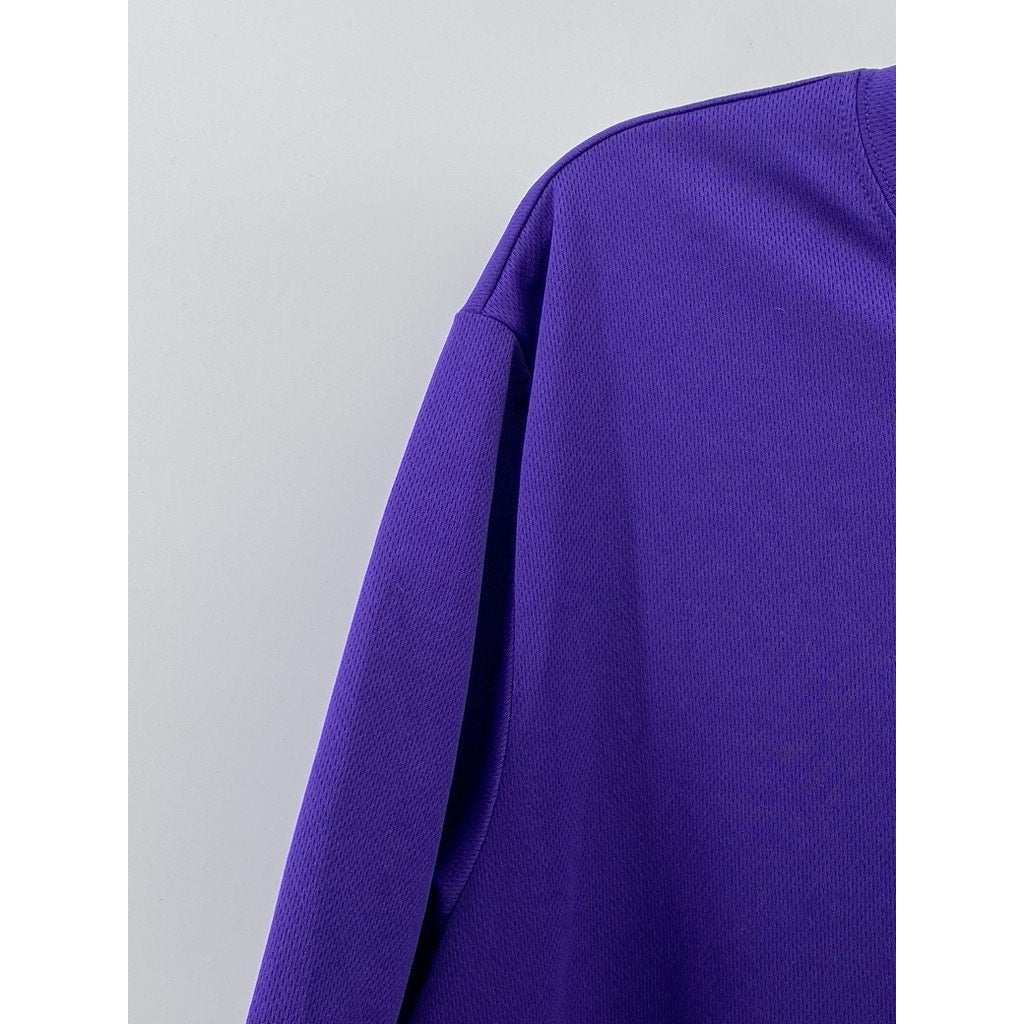 SPORT-TEK Men's Purple Crewneck Short Sleeve Activewear NYC Soccer T-Shirt SZ L