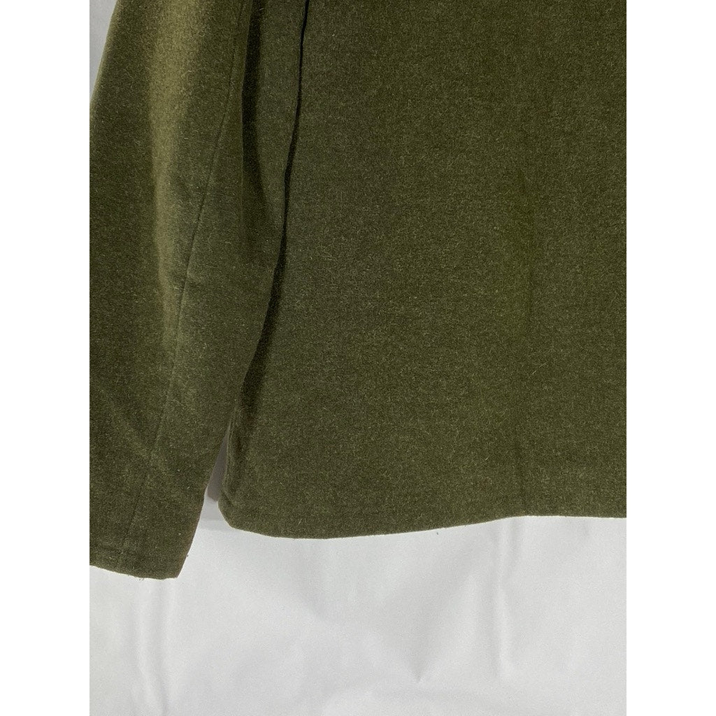 BANANA REPUBLIC Men's Olive Green Stand Collar Zip-Up Virgin Wool Jacket SZ S